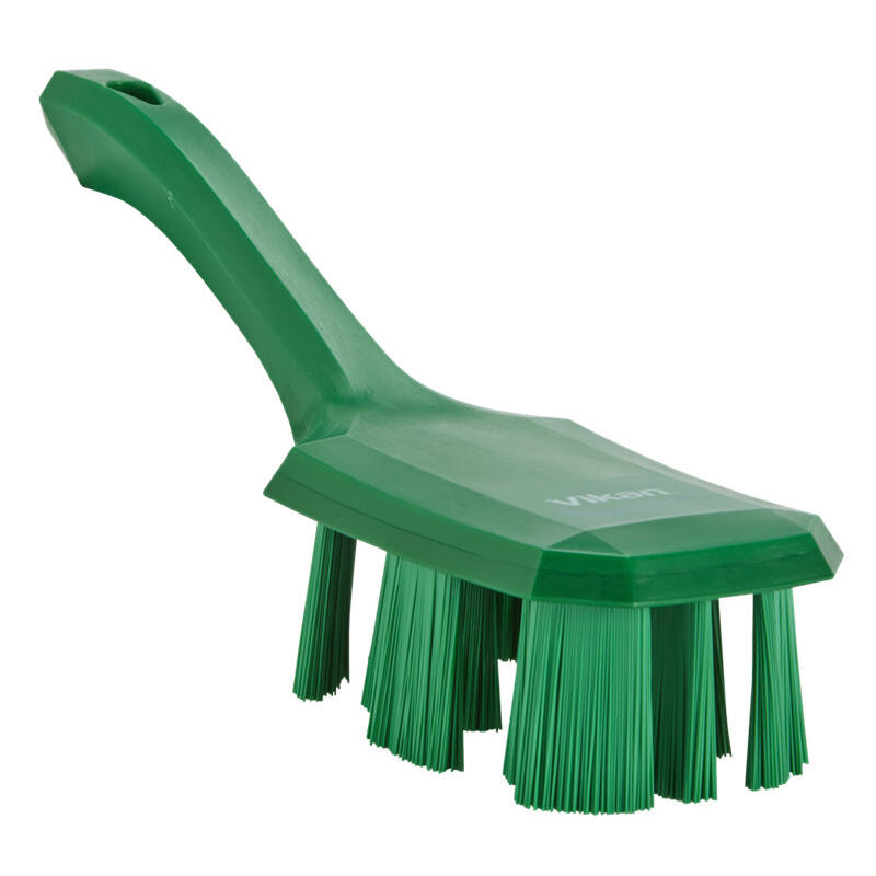 Vikan UST afwasborstel met korte steel, groen, harde vezels, 260mm