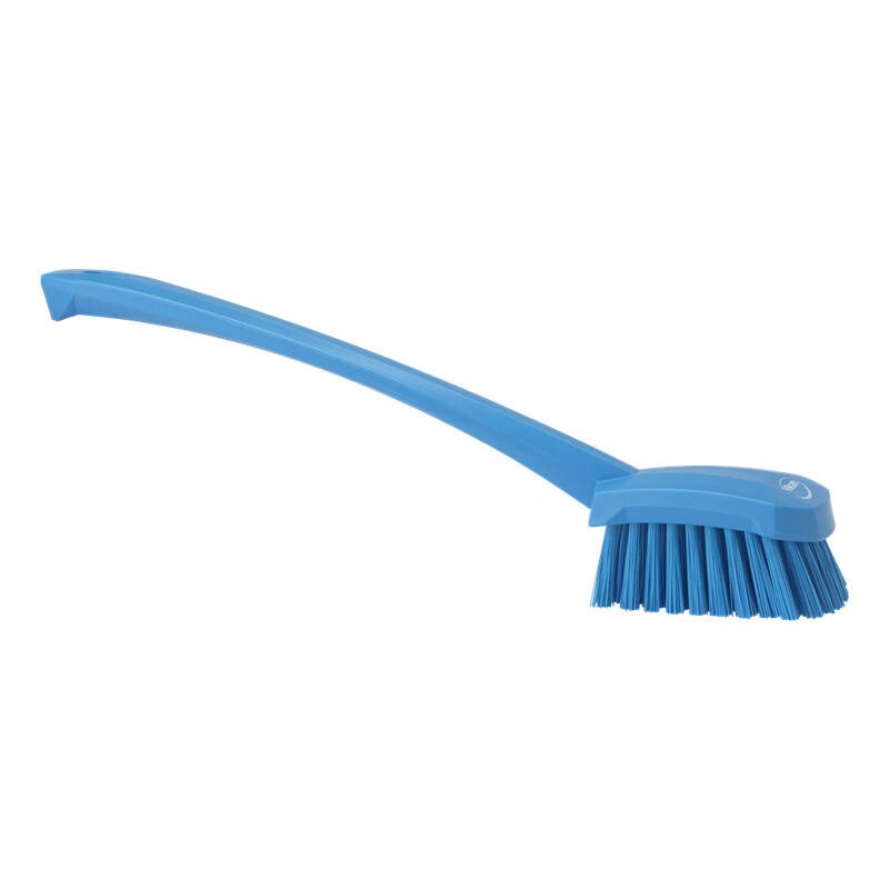 Vikan Hygiene afwasborstel met lange steel, blauw, harde vezels, 415mm
