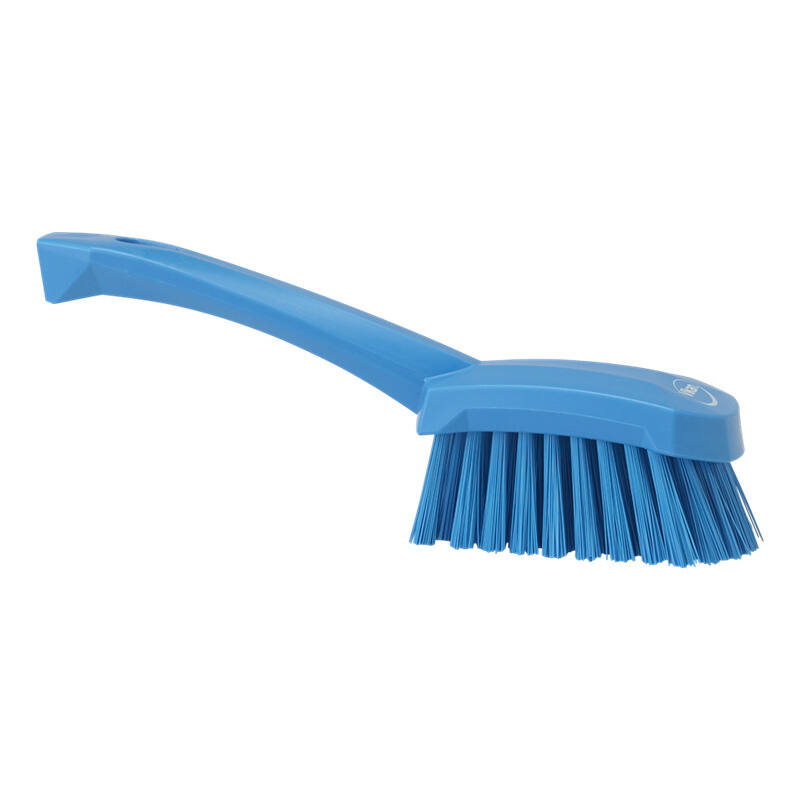 Vikan Hygiene afwasborstel met korte steel, blauw, harde vezels, 270mm