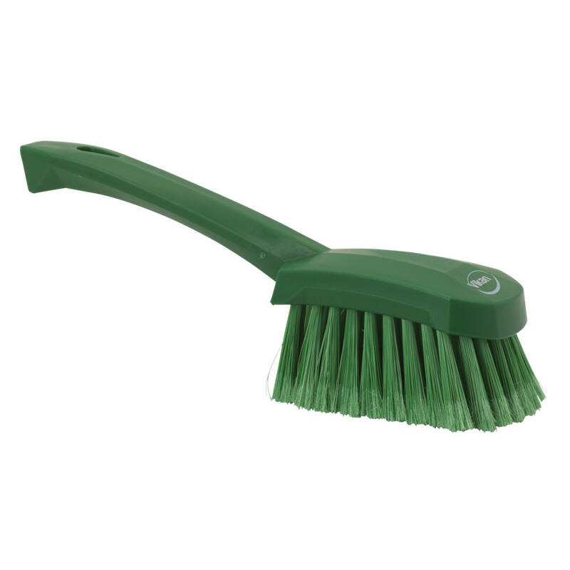Vikan Hygiene afwasborstel met korte steel, groen, zachte splitvezels, 270mm