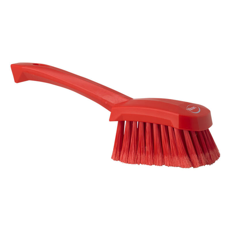 Vikan Hygiene afwasborstel met korte steel, rood, zachte splitvezels, 270mm