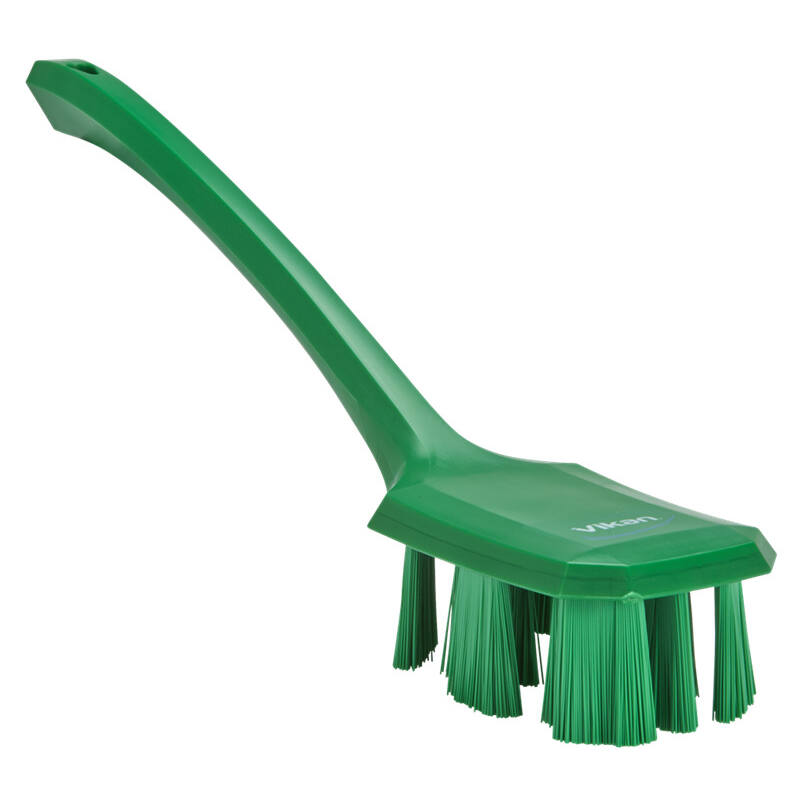 Vikan UST afwasborstel met lange steel, groen, harde vezels, 395mm