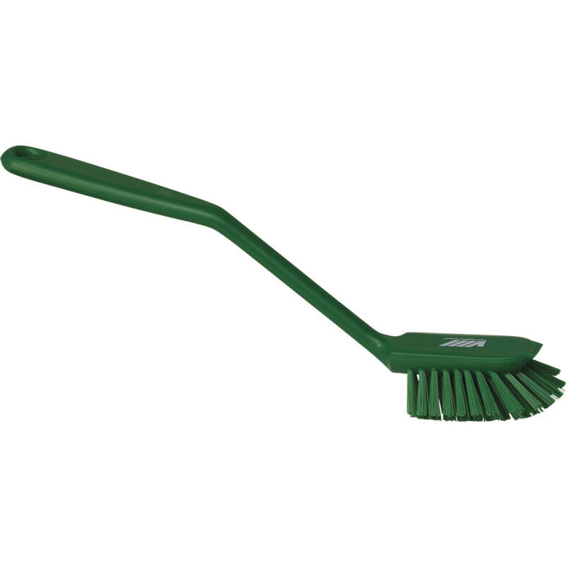 Vikan Hygiene afwasborstel met schraprand, groen, medium vezels, 280mm