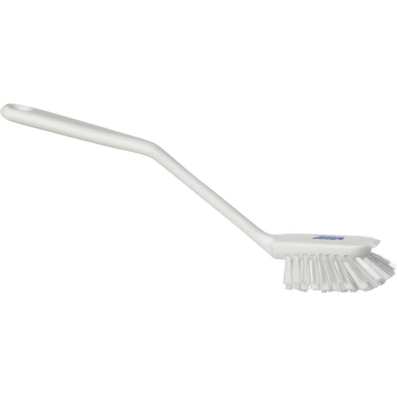 Vikan Hygiene afwasborstel met schraprand, wit, medium vezels, 280mm