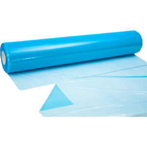 Ldpe vellen 98 x 98cm 20my, 2% blauw. Rol a 1.000 stuks.