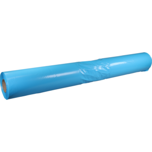 LDPE hoezen 130/50 x 175cm 30my 1% blauw op koker 100 stuks op koker