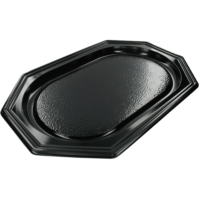 Bon Appetit cat.schaal zwart PS 450mm 10 krimpen van 10 stuks