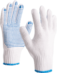 Handschoen polykatoen PVC noppen wit