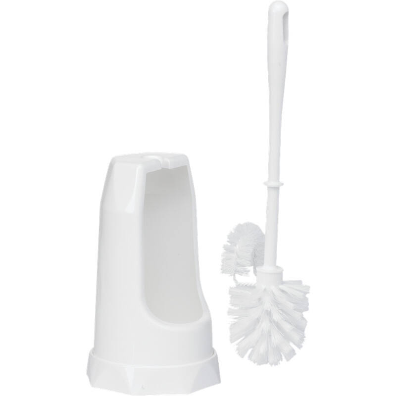 Vikan Classic toiletborstel met randborstel en ronde houder, 400mm, wit, medium vezels