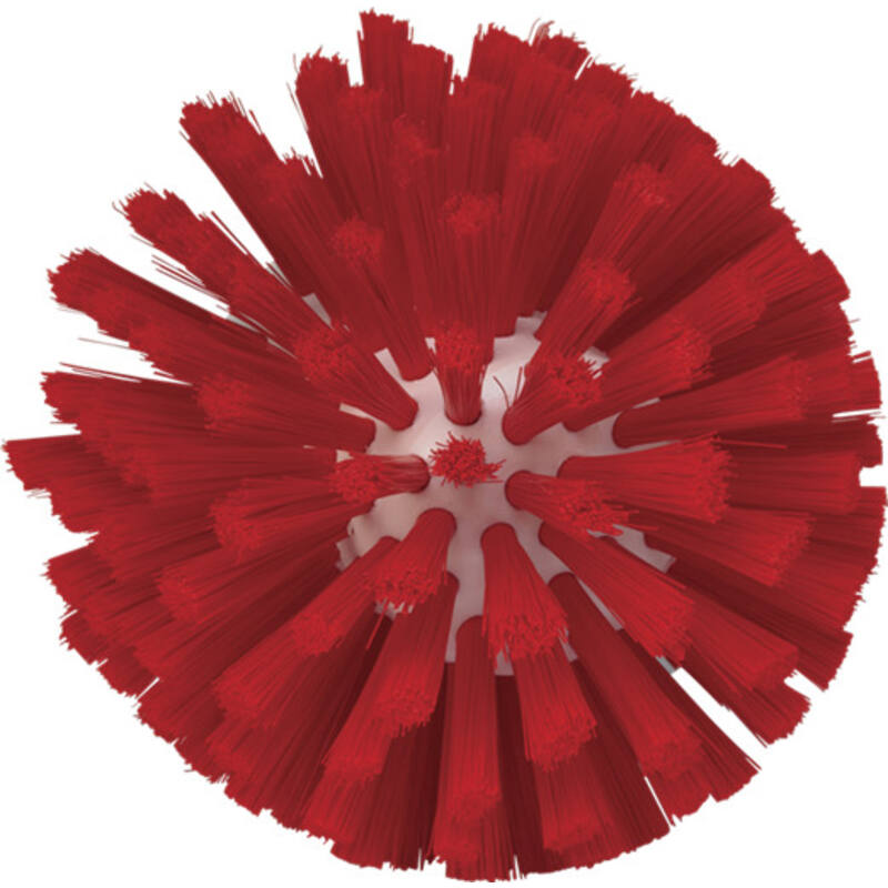 Vikan Hygiene pijpenborstel, rood, medium vezels, steelmodel, Ø175mm