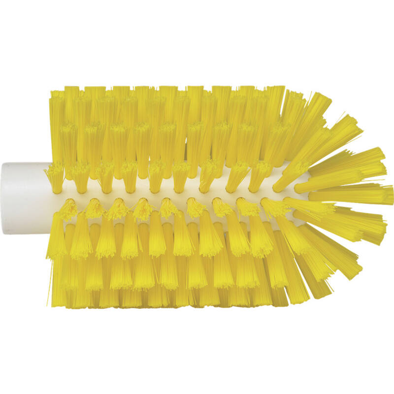 Vikan Hygiene pijpenborstel, geel, medium vezels, steelmodel, 160mm, Ø90mm
