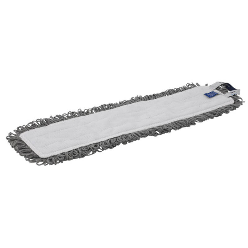 Vikan Microfibre Wet Scrub microvezel vlakmop, grijs, klittenband, 40 cm