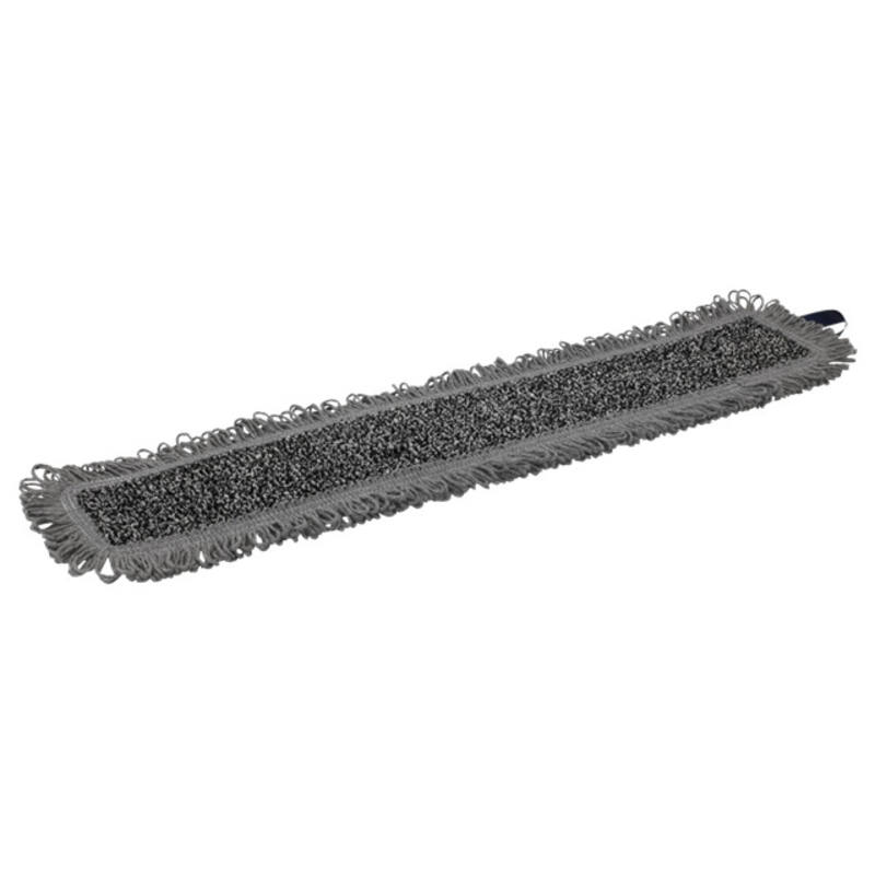 Vikan Microfibre Wet Scrub microvezel vlakmop, grijs, klittenband, 60 cm