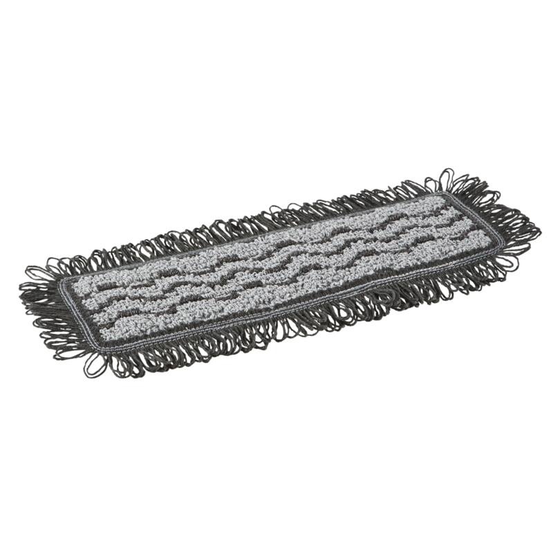 Vikan Microfiber Damp42, microvezel vlakmop, donkergrijs, klittenband, 250mm