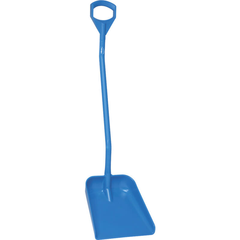 Vikan Hygiene schep, blauw, ergonomische steel 1310mm, groot blad 380x340mm