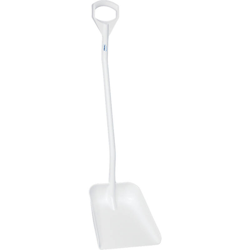 Vikan Hygiene schep, wit, ergonomische steel 1310mm, groot blad 380x340mm