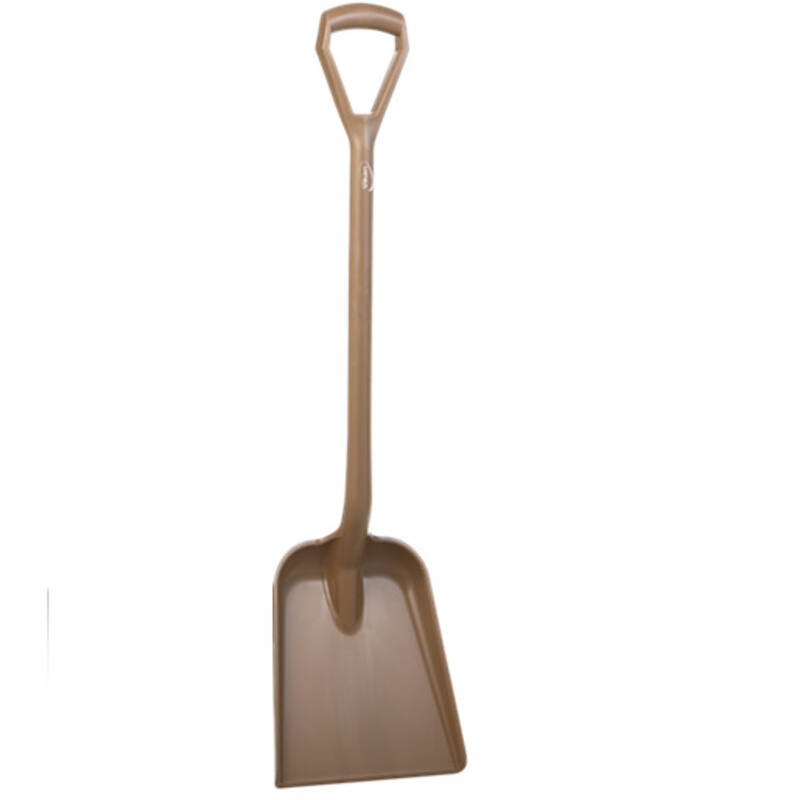 Vikan Hygiene schep, bruin, rechte steel 1040mm, standaard blad 327x271mm