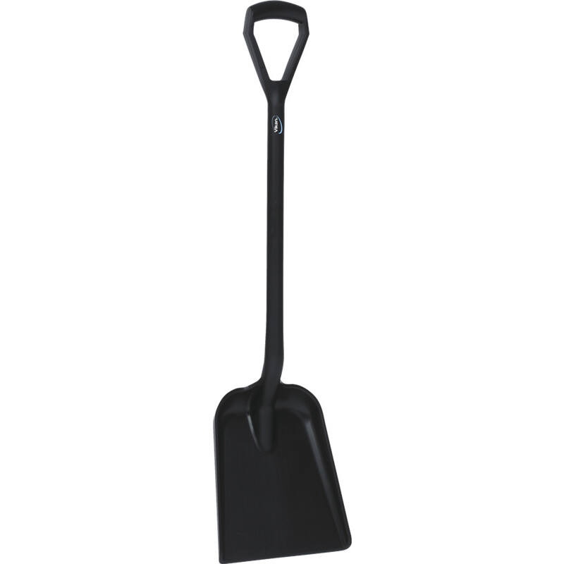 Vikan Hygiene schep, zwart, rechte steel 1040mm, standaard blad 327x271mm