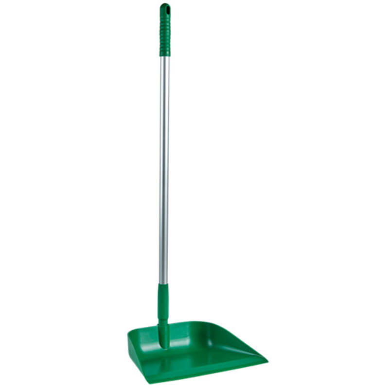 Vikan Hygiene stofblik met rechtopstaande aluminium steel 75cm, groen, haaks, 330mm