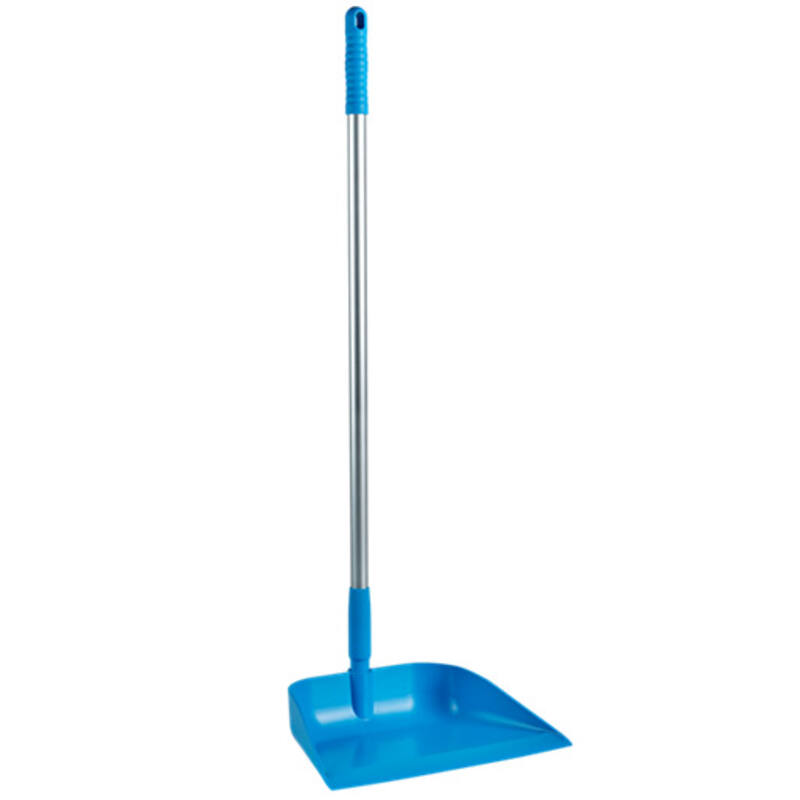 Vikan Hygiene stofblik met rechtopstaande aluminium steel 75cm, blauw, 330mm