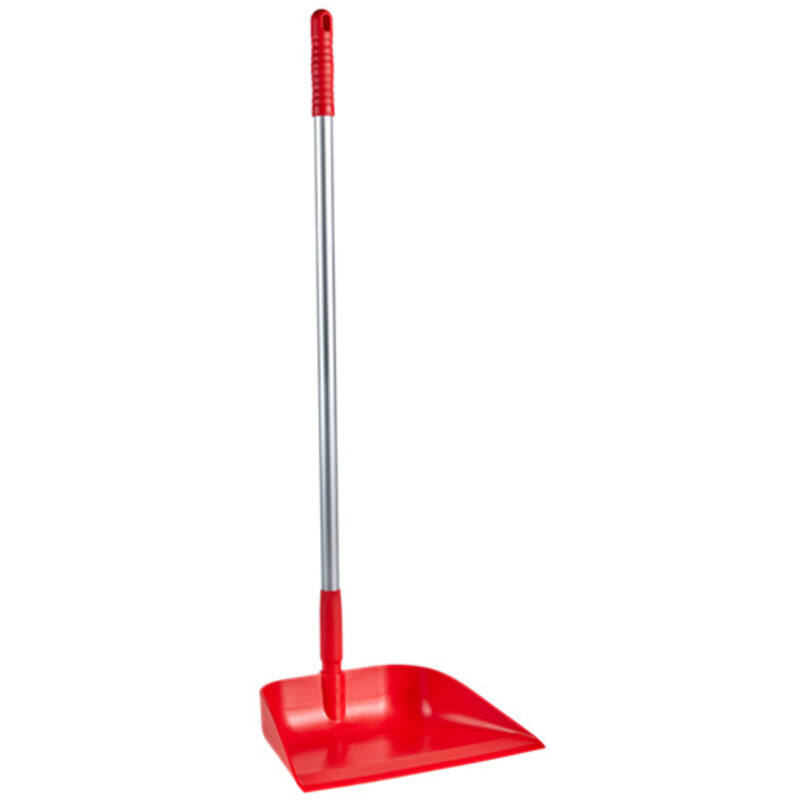 Vikan Hygiene stofblik met rechtopstaande aluminium steel 75cm, rood, haaks, 330mm