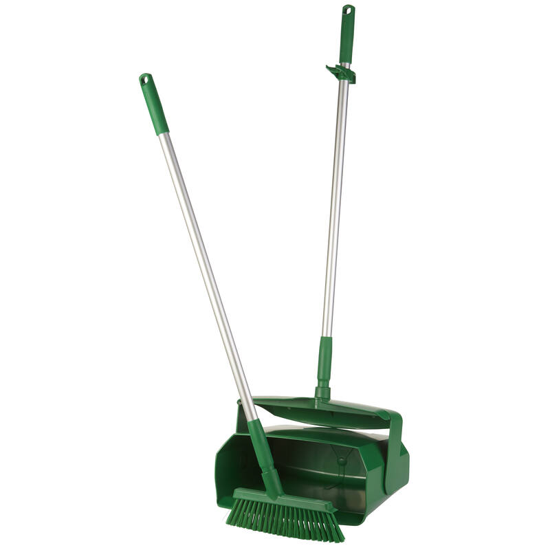 Vikan Hygiene combinatieset stofblik 350mm, groen, met medium veger 250mm en alu steel 840mm