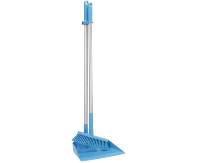Vikan Hygiene combinatieset stofblik 330mm met medium veger met steel blauw