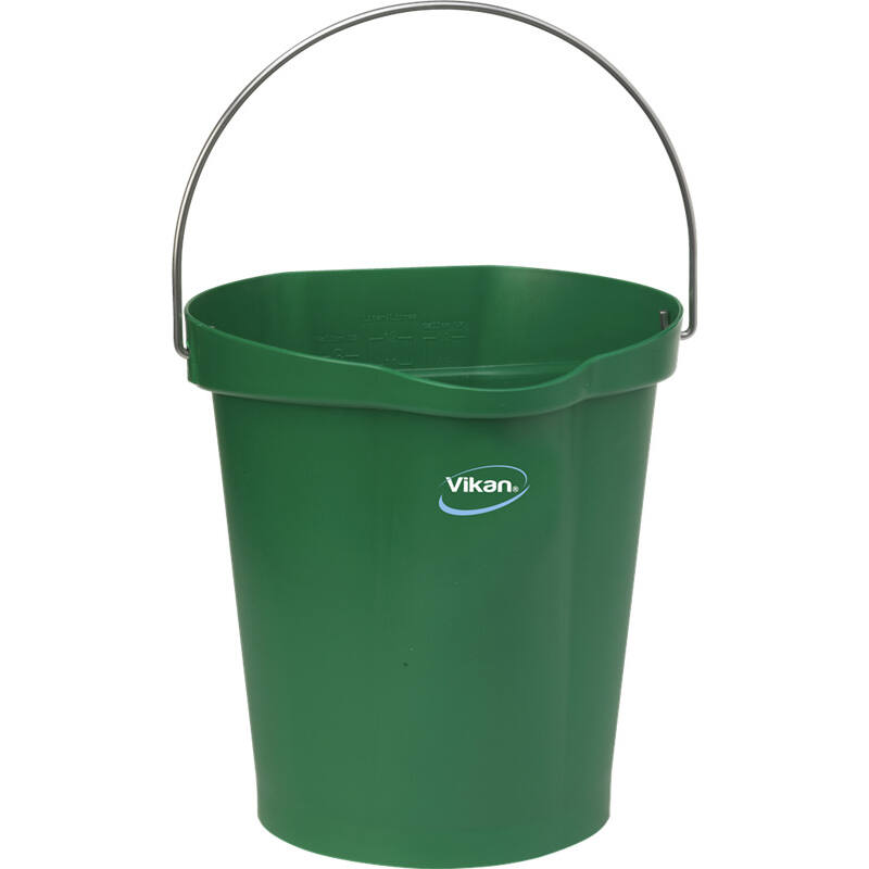 Vikan Hygiene emmer met schenktuit, groen, maatverdeling, 12ltr