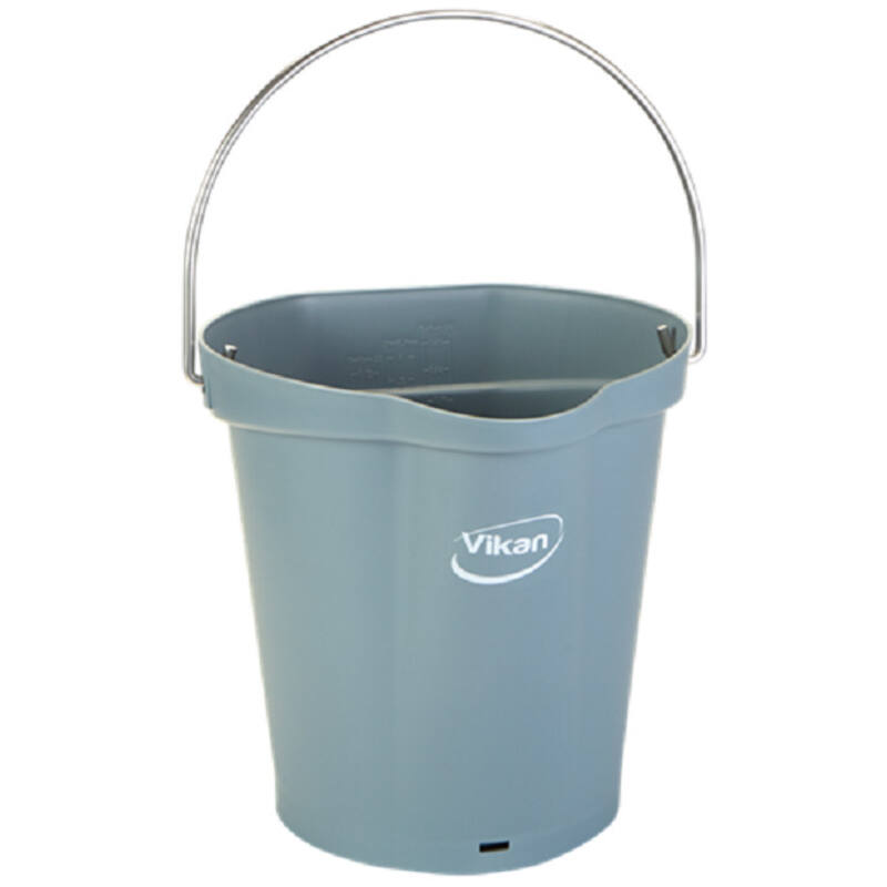 Vikan Hygiene emmer met schenktuit, grijs, maatverdeling, 6ltr
