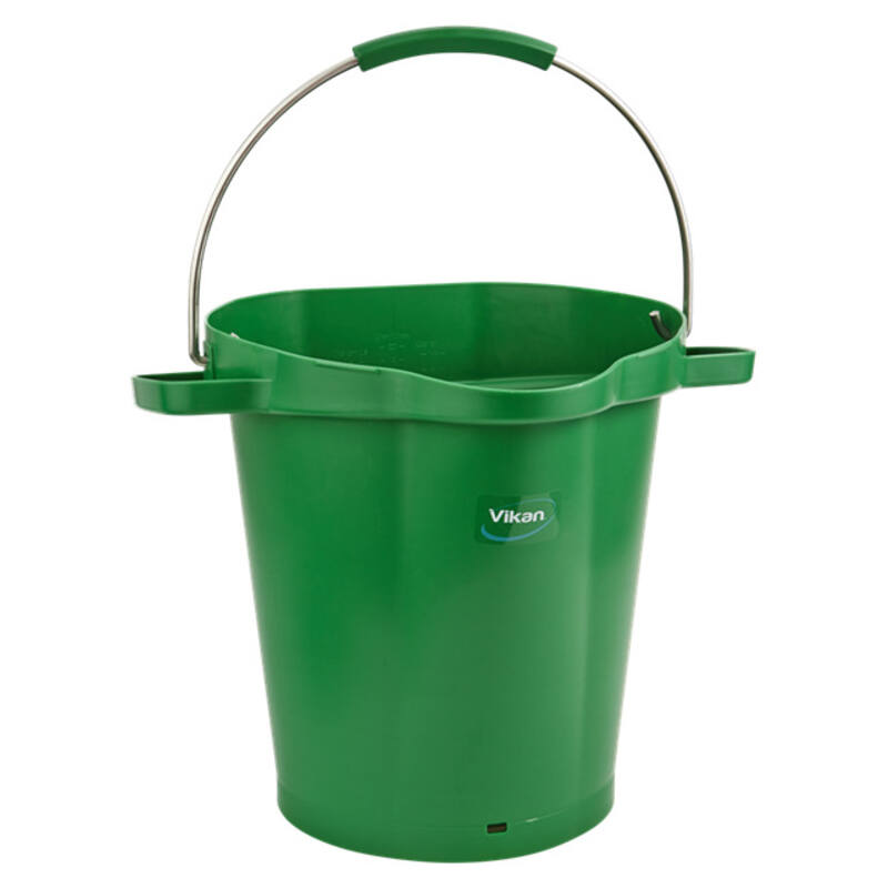 Vikan Hygiene emmer met schenktuit, groen, maatverdeling, 20ltr