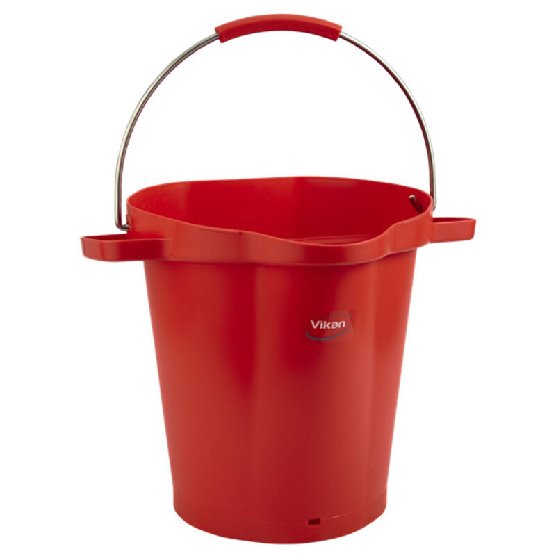 Vikan Hygiene emmer met schenktuit, rood, maatverdeling, 20ltr