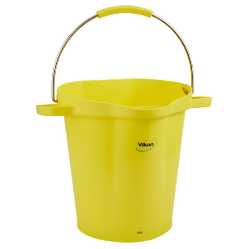 Vikan Hygiene emmer met schenktuit, geel, maatverdeling, 20ltr