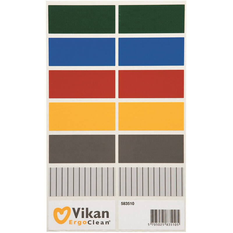 Vikan Microfibre 583510 stickervel voor, kleurcodering