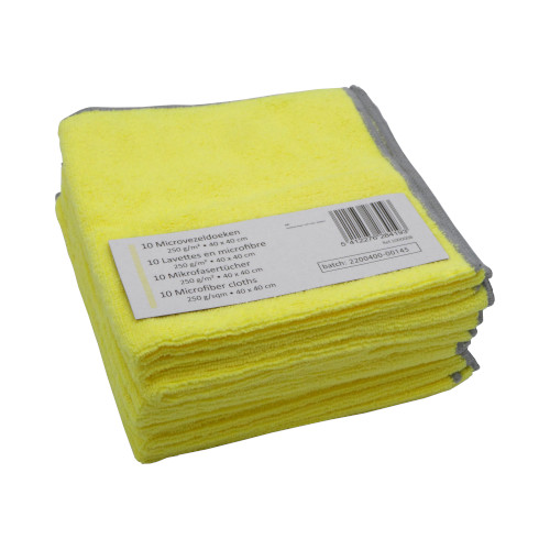 Microvezeldoek Basic, geel, 240gr, 40x40cm, 10 stuks