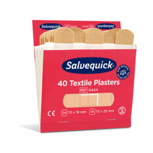 Salvequick Textile 40 pleisters op kaart (72x19mm en 72x25mm) 6st/doos