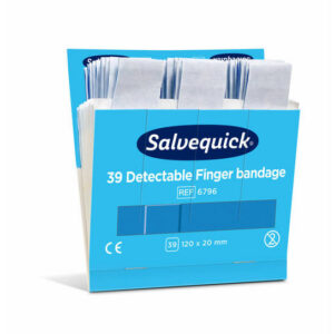 Salvequick Blue Detectable 39 pleisters op kaart (120x20mm) 6st/doos
