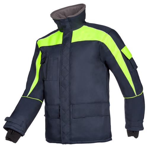 Sioen Talau 3483 diepvriesjas fluor geel/marineblauw maat L