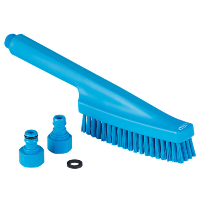 Vikan Hygiene handborstel met waterdoorvoer, blauw, hard, 330mm