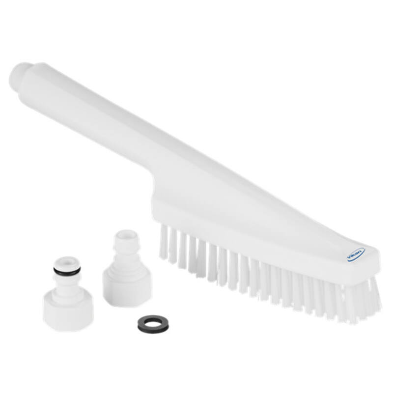 Vikan Hygiene handborstel met waterdoorvoer, wit, hard, 330mm