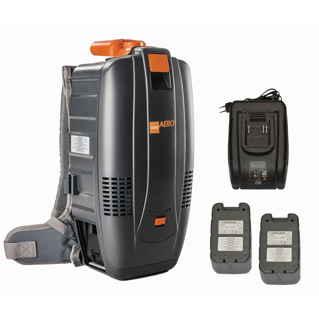 TASKI AERO BP B Li-Ion Starter Kit (machine, accessoires, 1 lader en 2 batterijen) per stuk