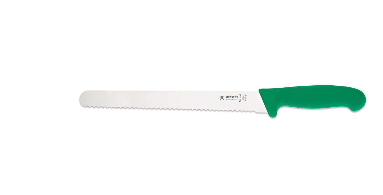 Giesser 7705, vleeswarenmes gekarteld lemmet 25cm groen