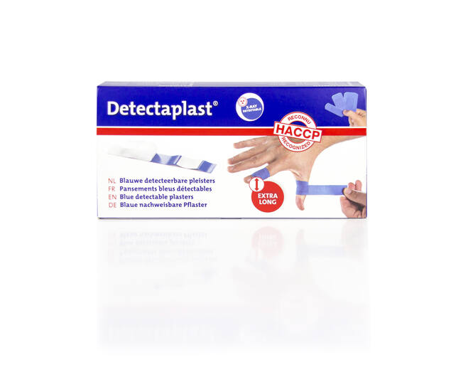 Detectaplast detect. pleister waterafstotend X-Ray blauw 180x20mm