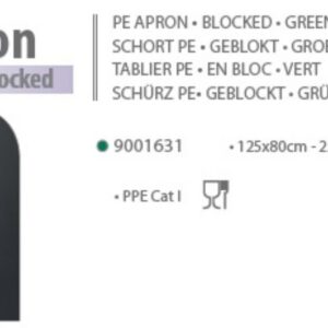 PE schort 80x125+3cm groen 25µ gewafeld 100st/blok