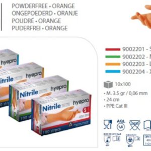 Nitril handschoenen XL oranje ongepoederd M3,5 10x100st HY@PRO