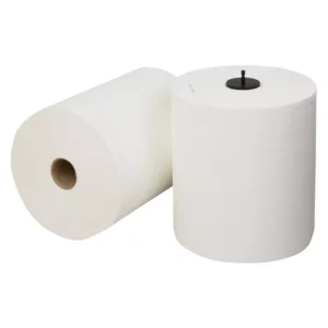 Handdoekrol cellulose wit, 2 laags 6x140 meter