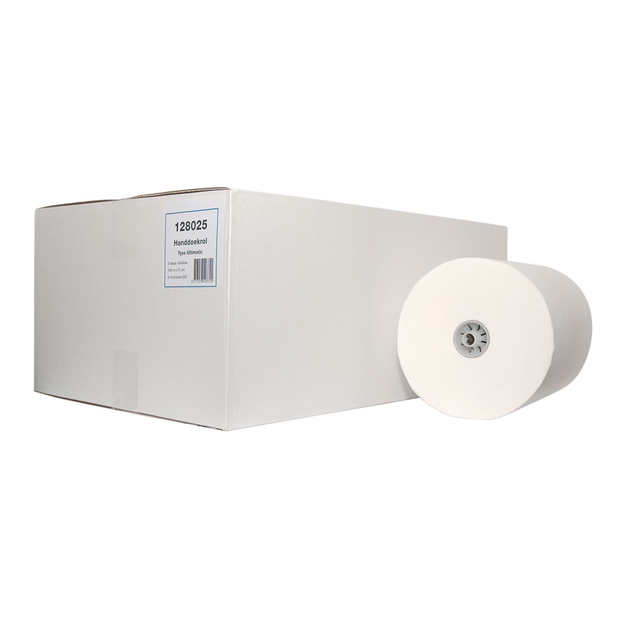HANDDOEKROL CELLULOSE WIT 2-LAAGS 130 meter x 6