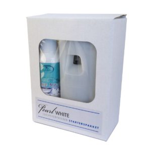 Pearl white luchtverfrisser starterpak 1 x disp.- 1 x refill ice age,2 x batt.c