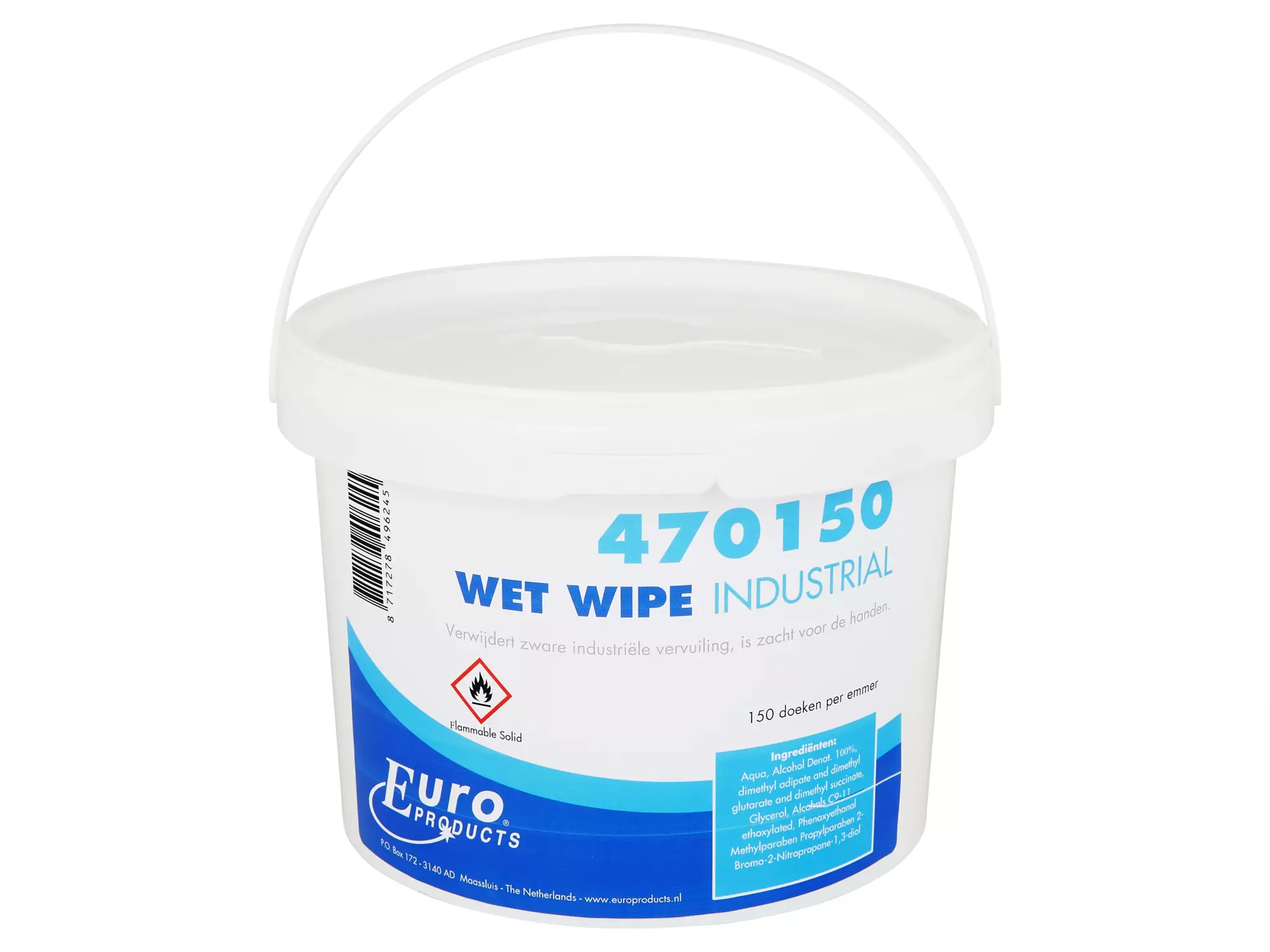 Euro wet wipes industrial 4 emmer a 150 dk 25 x 31 cm p/ds