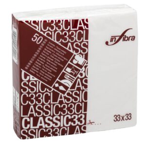 Servet wit Infibra 33 x 33 cm 2l 1/4 vouw - 48 x 50 st p/ds