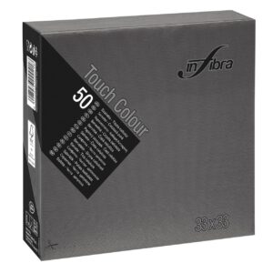 Servet zwart Infibra 33 x 33 cm 2l 1/4 vouw - 24 x 50 st p/ds